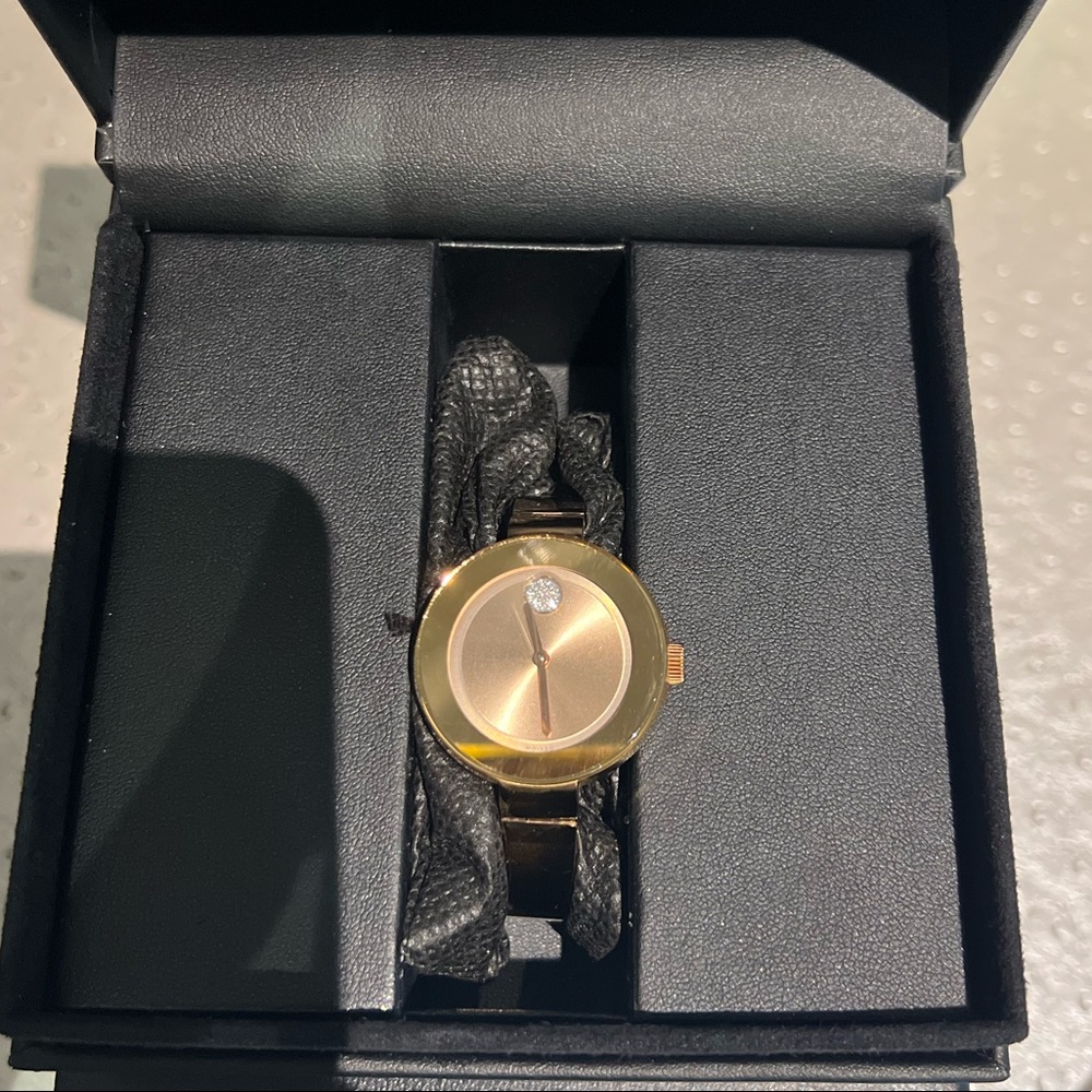 Authentic Womens movado rose gold watch.